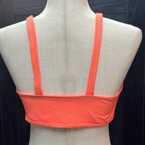 Bright Coral Lace-Up bikini top - Picture 4 of 5